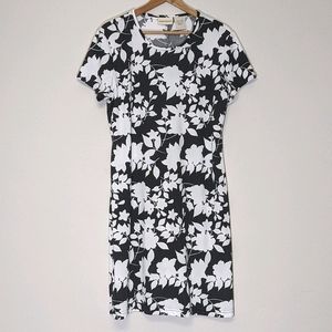 Vintage Y2K Floral Black & White Dress Size Women's Large